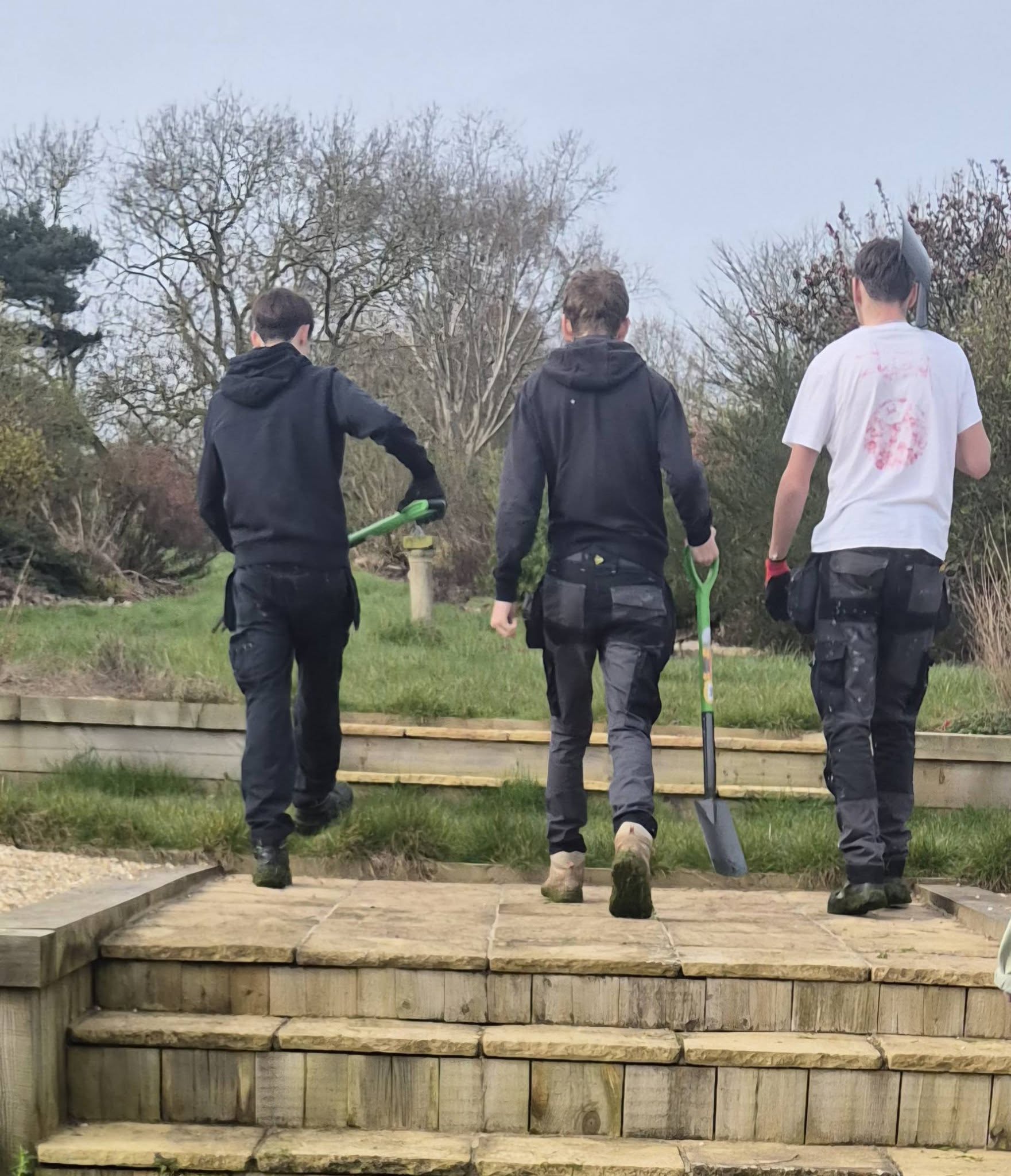 The boys walking